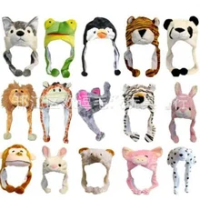 Зимняя шапка в виде животного из мультфильма, пушистая плюшевая шапка унисекс, идеальный подарок для детей, новинка, подарок для мальчика, девочки, друга с ушками