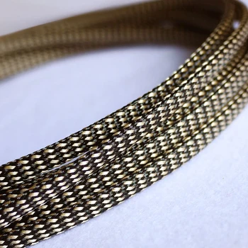 

1-50M Cable Sleeves Snakeskin Mesh Wire Protecting Nylon Tight PET Expandable Insulation Sheathing Braided Sleeves Black Gold