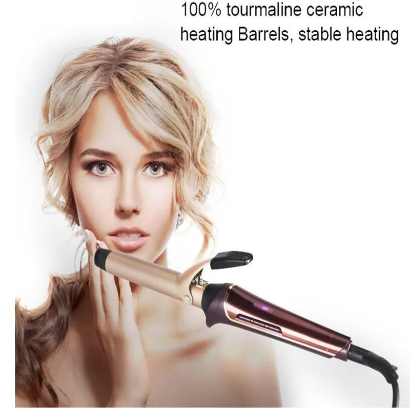 Professional Electric Lcd Fast Heat Hair Curling Iron Wand Ceramic
