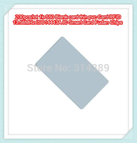 200pcs/lot 1k S50 Blank card thin pvc Card RFID 13.56MHz ISO14443A IC Smart Card Waterproof - Famidy.com