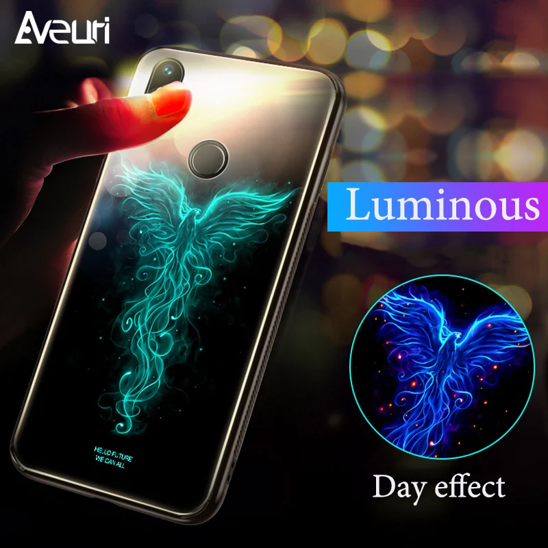 Светящийся чехол Aveuri из закаленного стекла для iPhone 8 7 Plus 6 6S с рождественской