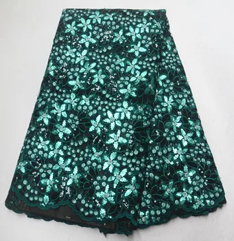 

Newest oganza lace Embroidery Net tulle Lace African French Lace High Quality With sequins for Wedding PSMA162