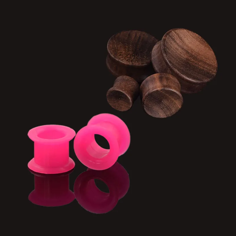 Monster Piercing 4MM Smiley Face Logo Transparent Noir UV Acrylique Double Jauge évasée Oreille Plug Piercing