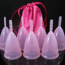 Медицинские силиконовые менструальные чашки многоразовые мягкие чашки большие/маленькие 3 цвета Прямая поставка