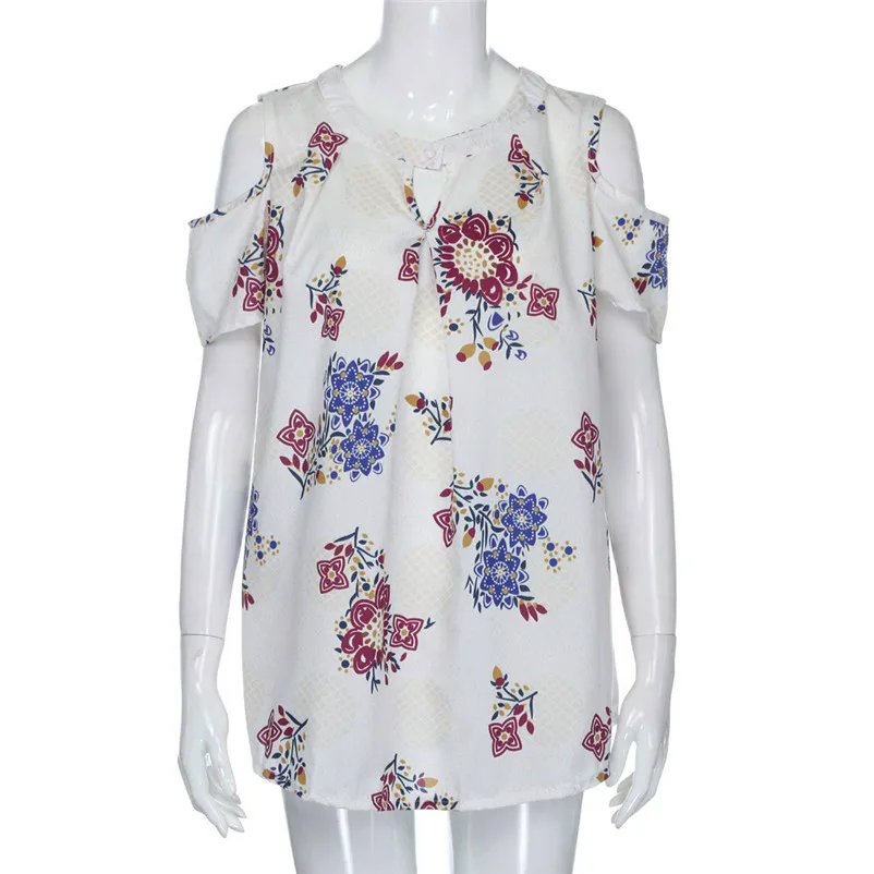 Fashion womens tops and blouses summer 2018 Floral V Neck Print Loose Beach Ladies Casual Shirt Tops Blouse camicette Y17#N  (7)