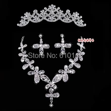 Свадебные украшения, колье, серьги из трех частей платье в Корейском стиле Свадебные украшения Свадебные Корона головной убор пряжи Интимные аксессуары 8160