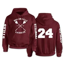TEEN WOLF HOODIES BEACON HILLS LACROSSE STILES STILINSKI HOODY GIRL BOY ADULTS FLEECE SWEATSHIRT MAROON UNISEX