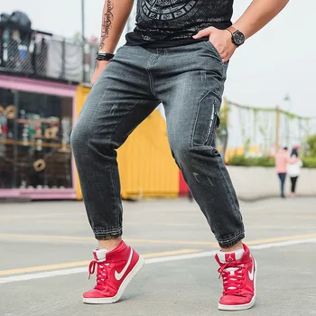 

Men's Casual Spring Autumn Denim Cotton Vintage Wash Hip Hop Work Trousers Jeans Pants streetwear mens jeans