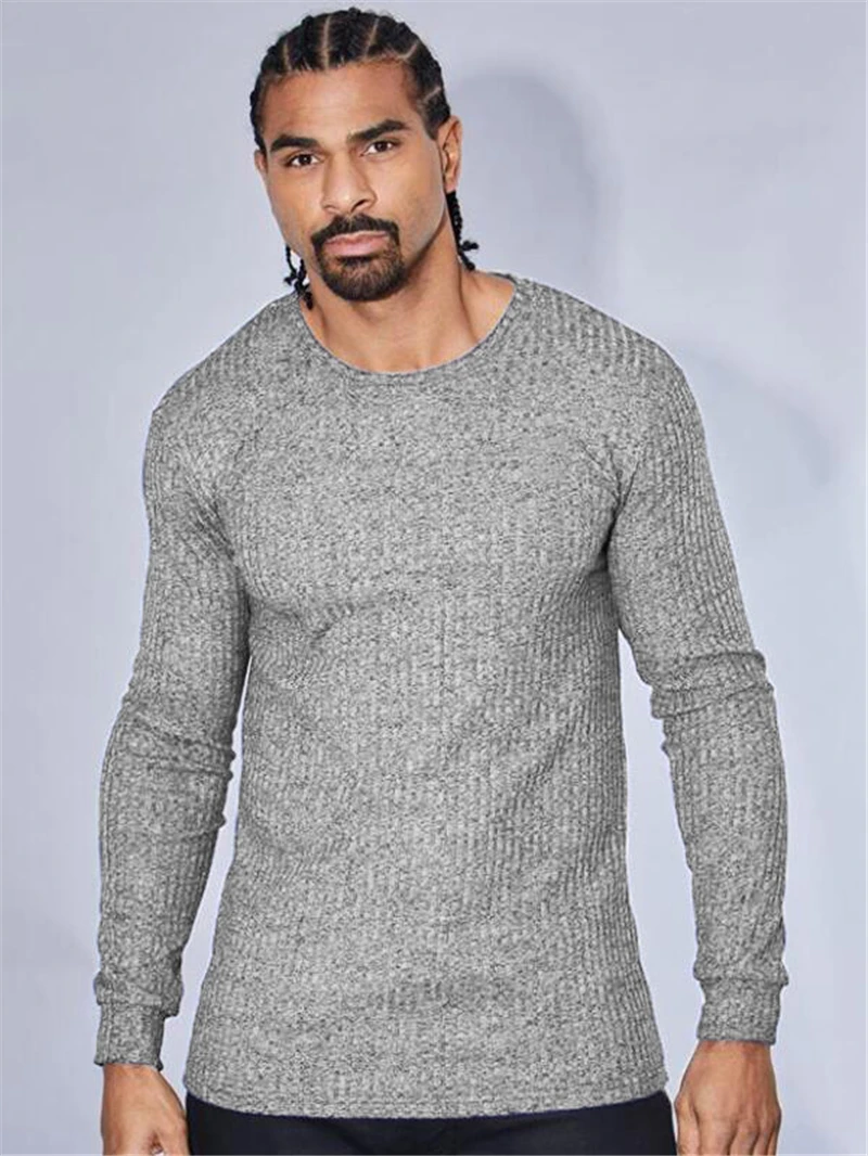 

Muscleguys Brand Long Sleeve Solid Color T-shirt Men Slim Fit Sweater Tracksuit Pullovers Casual Fitness Men Sportswear Big Size