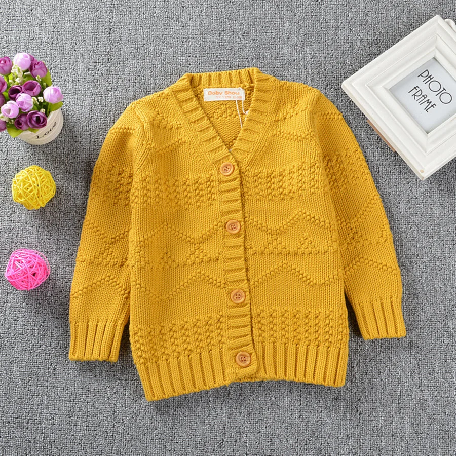 Autumn Girls Sweater Cardigans Toddler Girls Cotton Jumper Knitwear