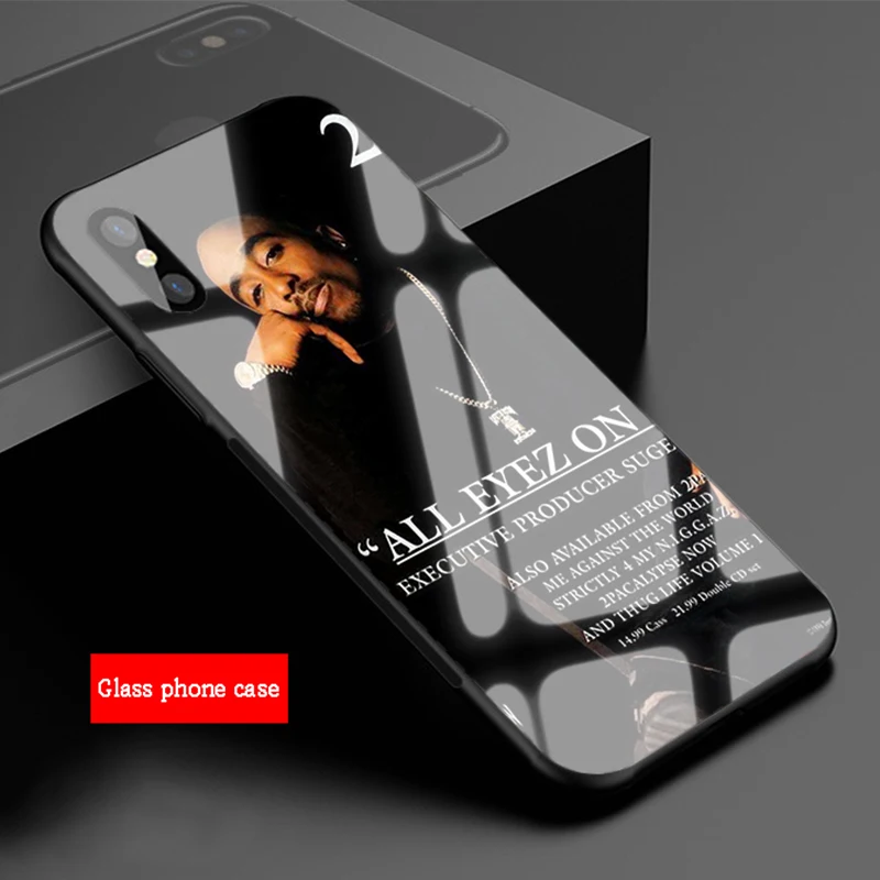 2Pac Tupac Amaru Shakur Makaveli чехол из закаленного стекла для телефона для iPhone 6 6plus 7 plus 8 8plus 5 5S 5C SE для iPhone X XR XS Max