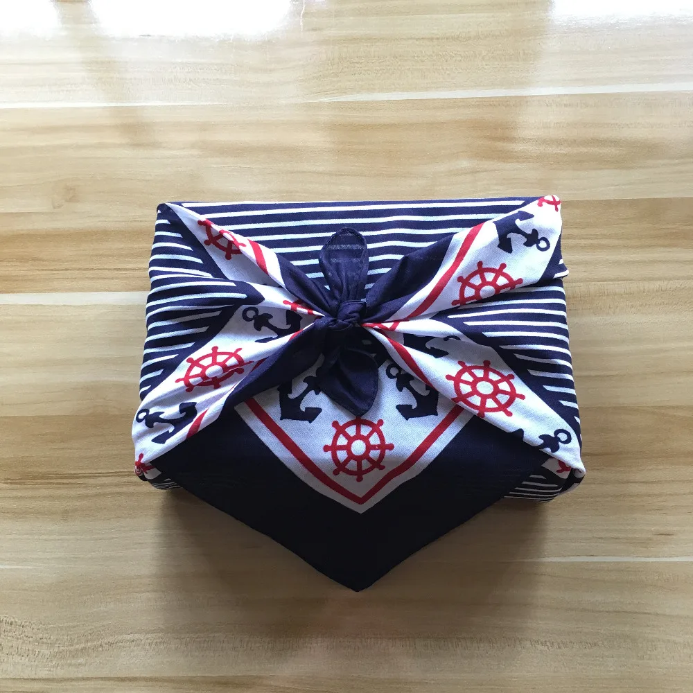 

Japanese style wrapping cloth furoshiki handkerchiefs Flower 113 COTTON ANCHOR RUDDER