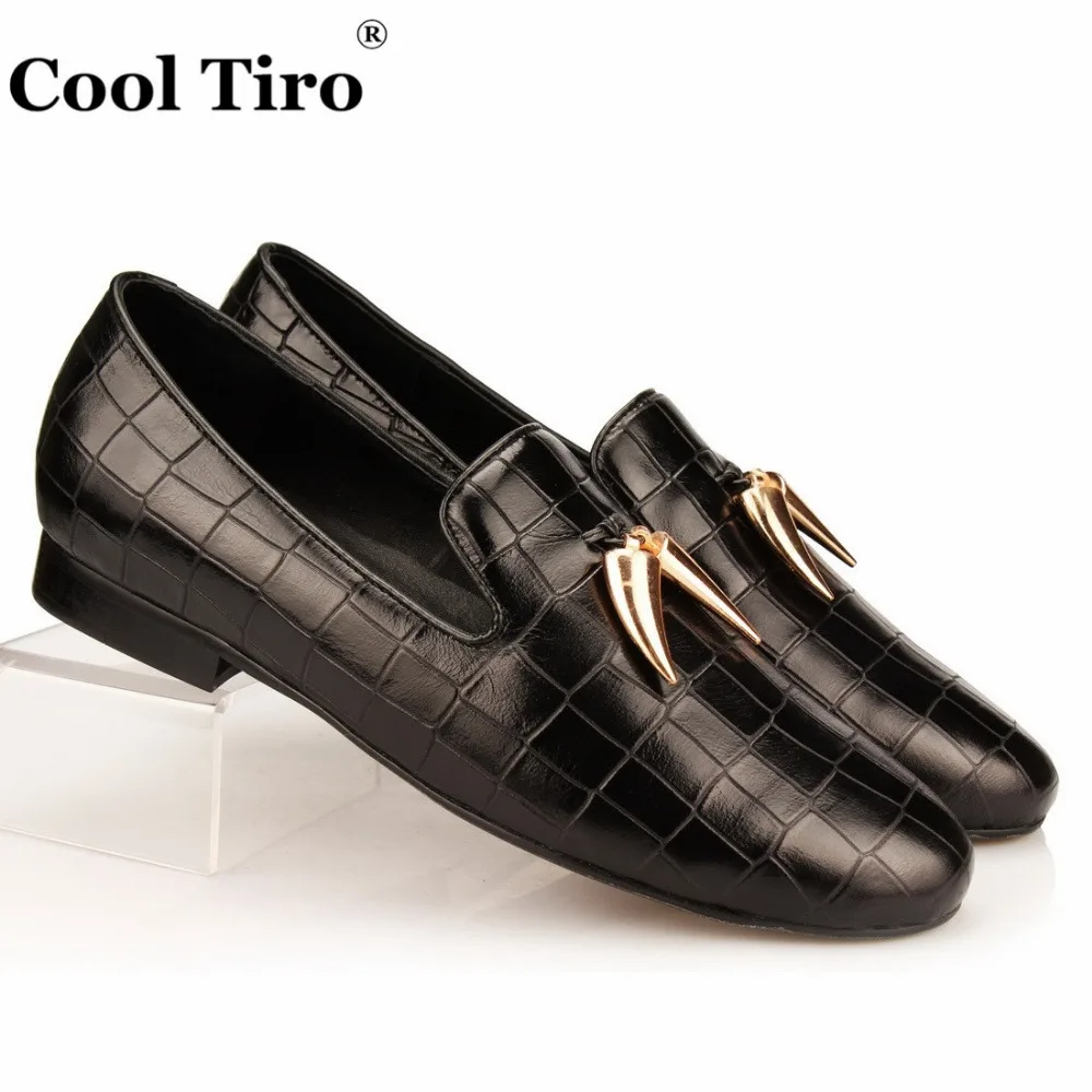 black croc loafers