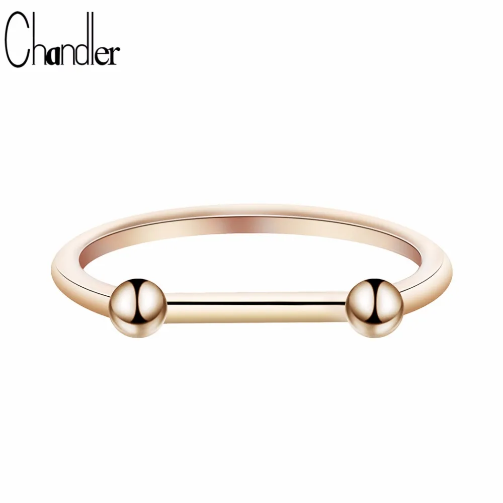 Chandler Line Segment Bead Bar Rings For Women Chemistry Wedding Band Simple Hand Nail Unique Infinity Bague Fashion Jewelry