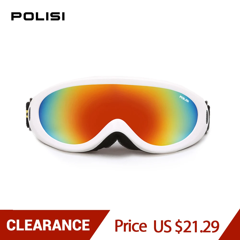 POLISI de las mujeres de los hombres Snowboard Skate gafas de esquí de invierno UV400 de esquí de nieve de la motocicleta gafas Anti-niebla Esqui nieve gafas