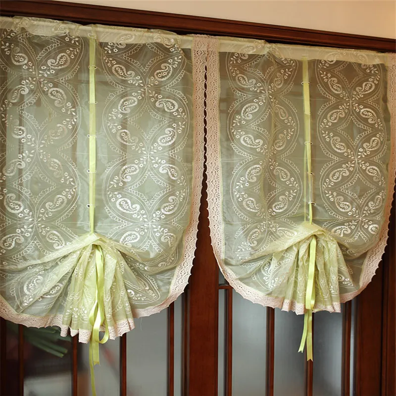 Free Shipping tube lifting curtains Balloon Roman shades finished short
