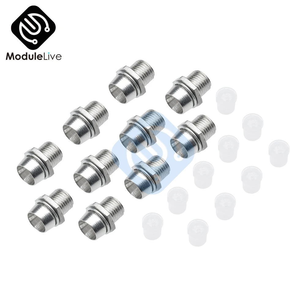 

10PCS 5MM Chrome Silver Metal Bezel LED Holder Mount Panel Display Base Rubber