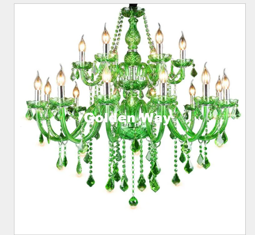 

European Modern Green K9 Crystal Chandelier Lustre Crystal Chandeliers Light Lustres De Cristal Chandelier LED AC Villa Lighting