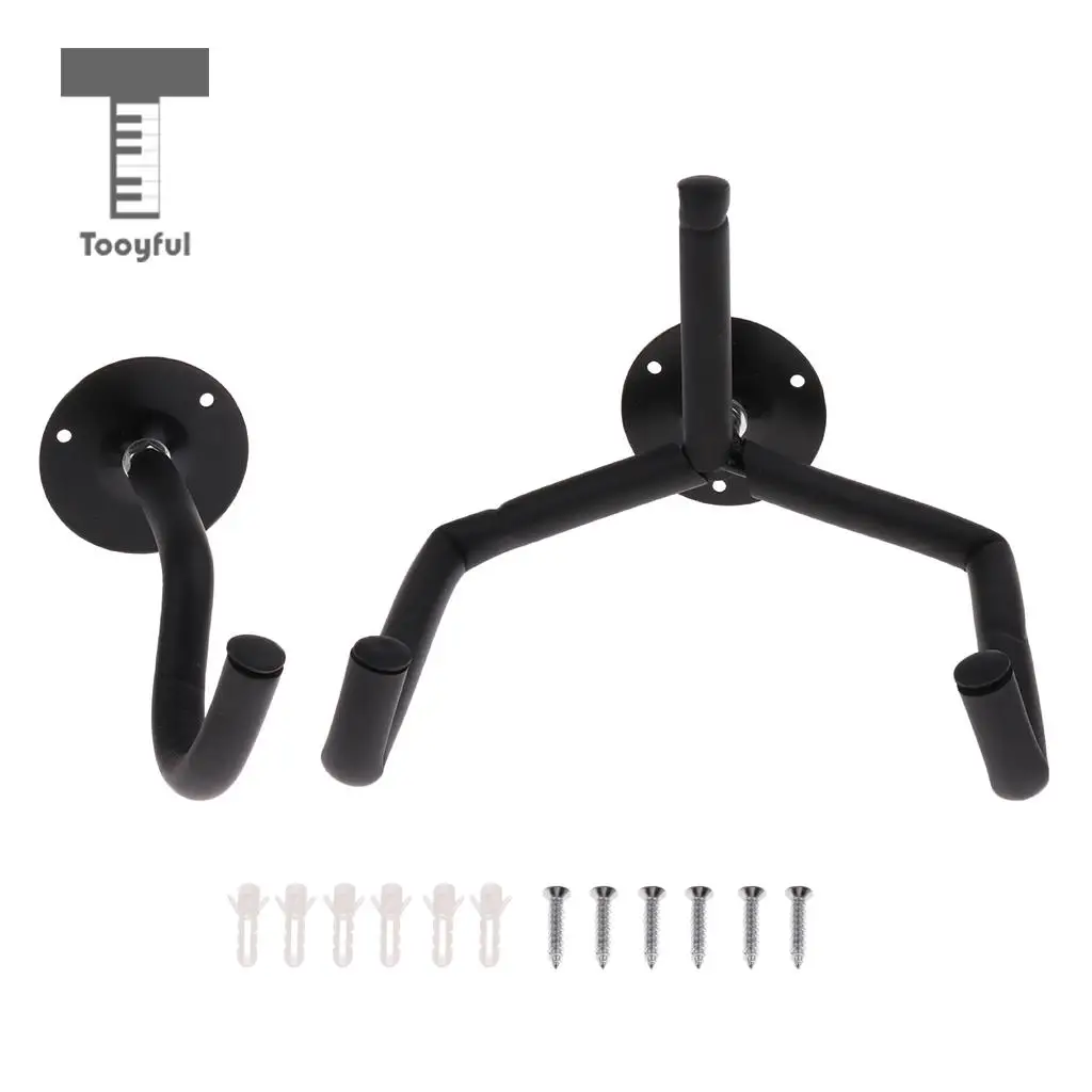 Tooyful Metal Horizontal Guitar Bass Wall Hanger Safety Wall Mount Holder Slatwall for Shop Studio Music School Training Center