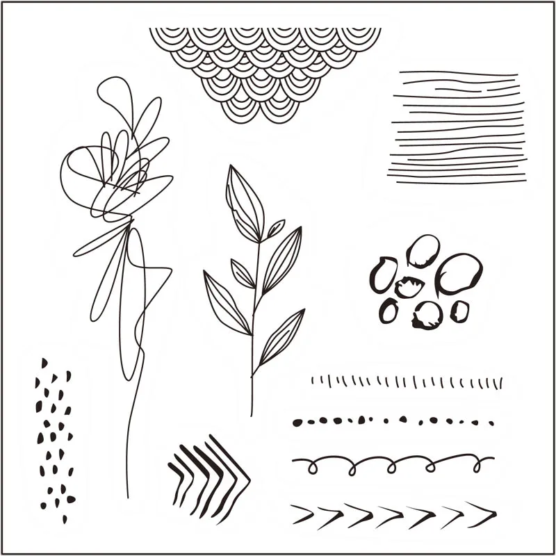 

scrawl flower Transparent Clear Stamps / Silicone stamp for DIY scrapbooking photo album/Card Making