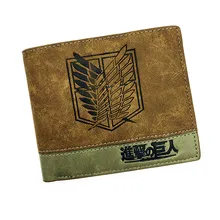 Anime japonês Death Note/ Attack on Titan/ One Piece/Jogo OW Curto Billetera Carteira Com Bolso de Moedas Zipper Poucht