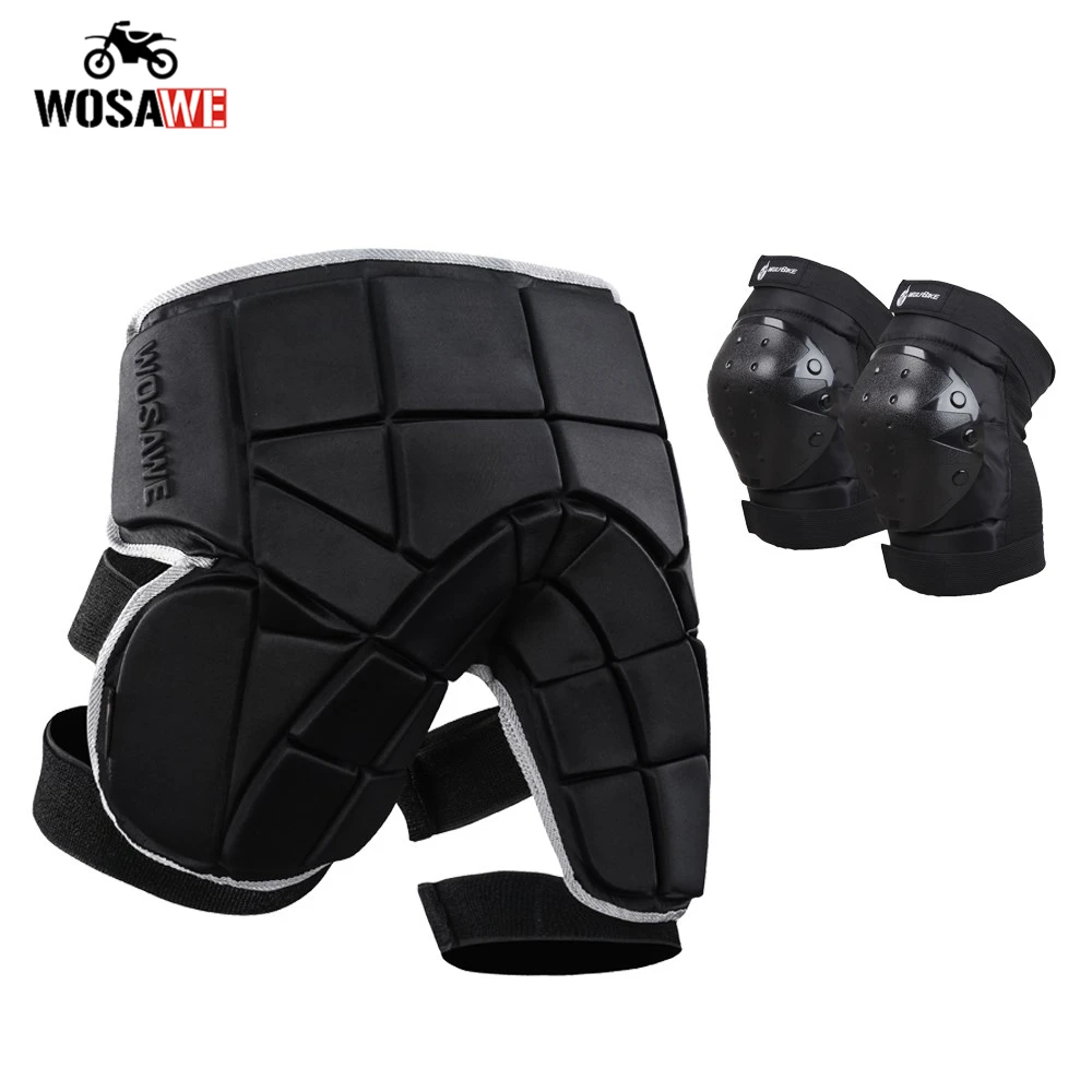 

WOSAWE Motocross Protector Hip Protector Knee Pads Protective Gear Armor set Riding Racing hip Protection Motorcycle Shorts