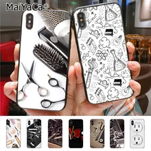 MaiYaCa ножницы для стилиста волос Переключатель кисти печать рисунок черный ТПУ чехол для телефона для iPhone X XS XR XS MAX 8 7 6 6S Plus 5 5S SE