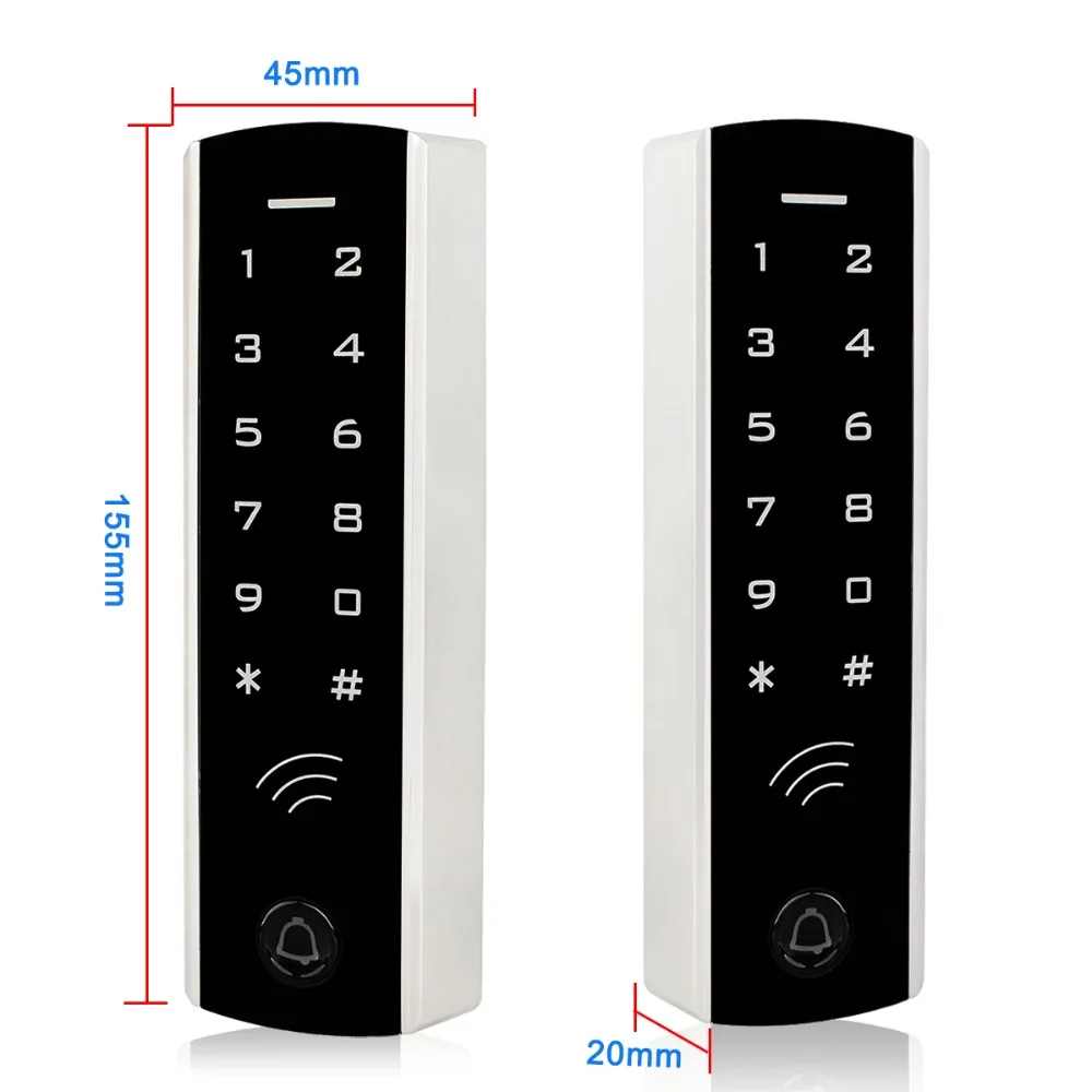 10 шт. RFID карты+ RFID 125 кГц EM карты сенсорная клавиатура система контроля доступа водонепроницаемый металлический корпус светящийся для двери F1289
