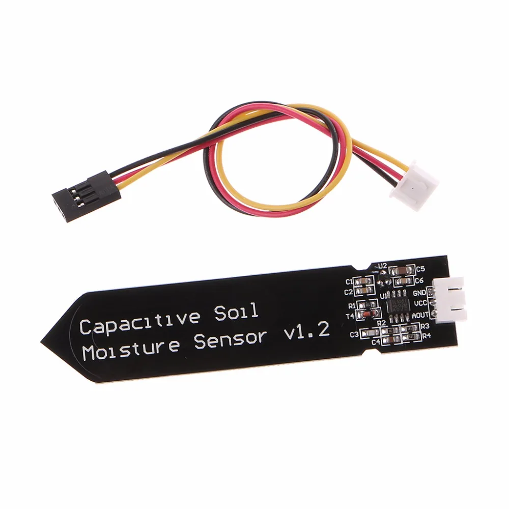 2Stks Analog Capacitive Soil Moisture Sensor V1.2 Corrosion Resistant Cable 
