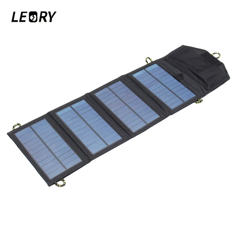 

LEORY 7W 5V Portable Folding Solar Panel Sunpower Chip Camping Travel Mobile Charger Panels With USB For Cellphone MP3