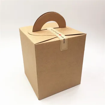 

Cardboard Brown Box Festival Essential Supply Blank Portable Cube High Capacity Paper Box With Free Sticker Decoration 20Pcs/Lot