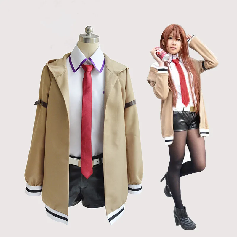 Костюм Steins Gate для косплея японское аниме макиза курису куртка пальто