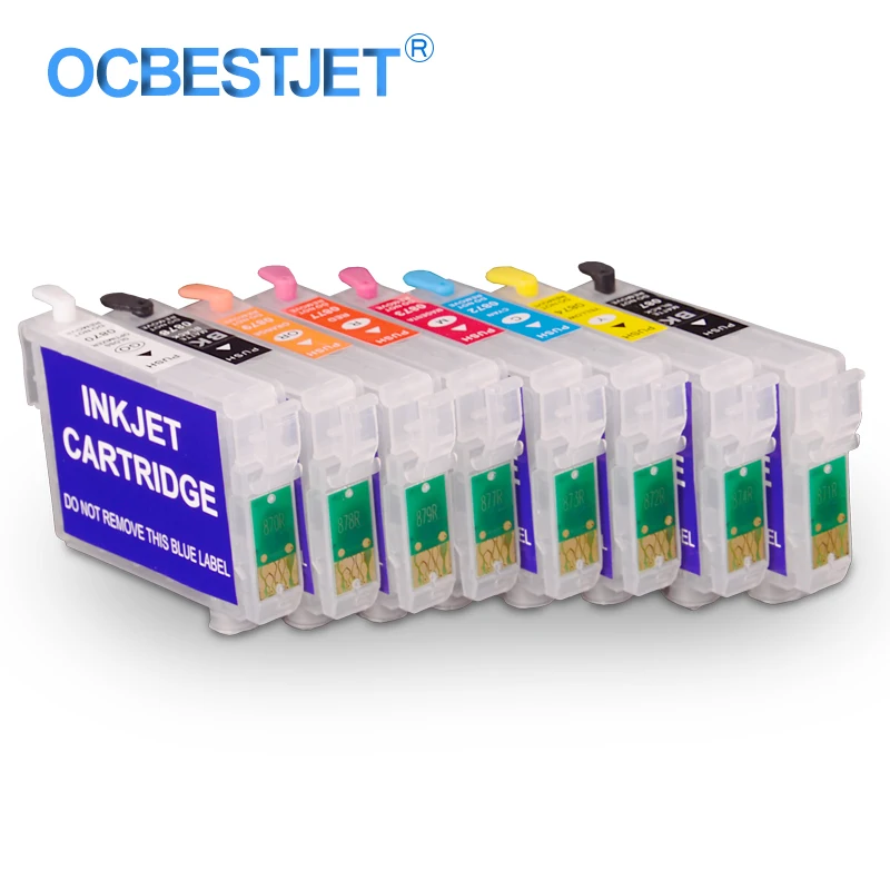 8Colors/Set T0870 T0870 T0879 Refillable Ink Cartridge With ARC Chip For Epson Stylus Photo 1900
