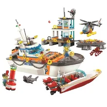 Бела 10755 City Береговая охрана штаб-квартира модель строительные блоки кирпичи Устанавливает Рисунок образование Игрушечные лошадки для Детские подарки Совместимость