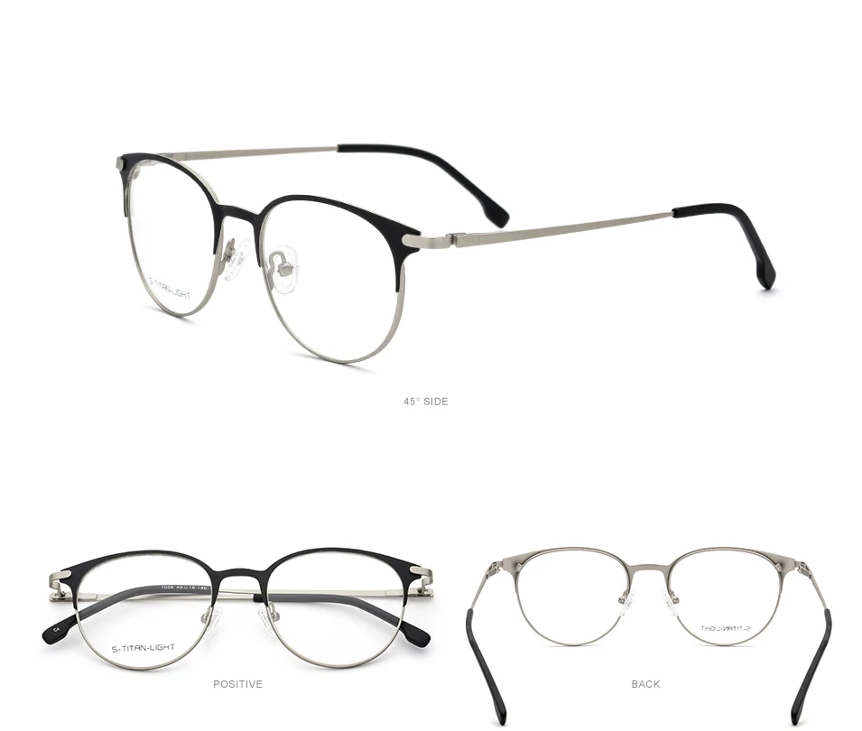 Сплав оправа для очков, женские винтажные круглые очки по рецепту, ретро оптические оправы для очков, мужские корейские очки без винтов 7056
