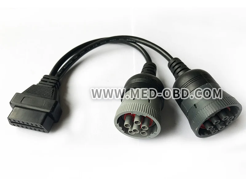 Y J1939 кабель OBD2 16pin мама к J1708 6pin и J1939 9pin сплиттер Y Deutsch j1939 Соединительный кабель для грузового кабеля