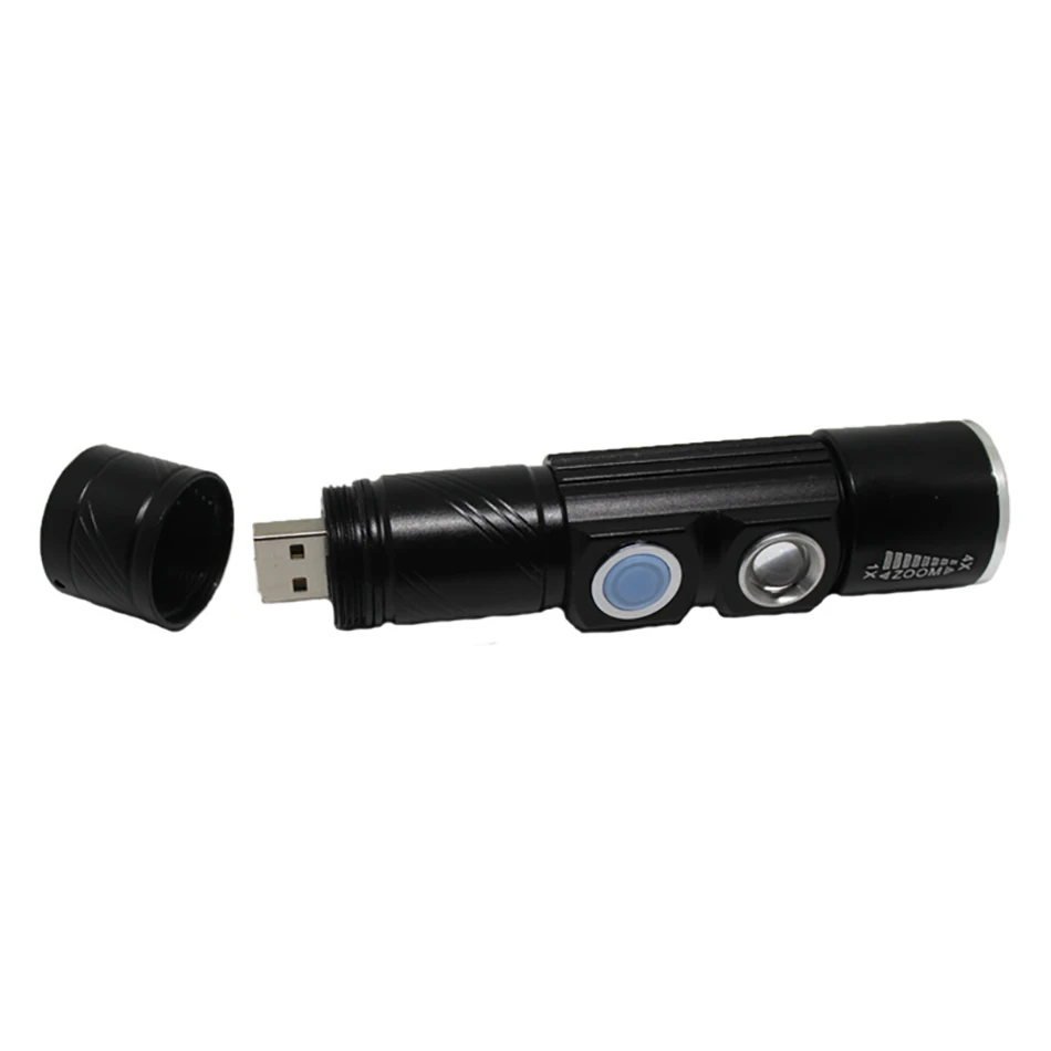 AIMIHUO Mini LED Flashlight USB Rechargeable Outdoor Flashlight LED Side Red Light Night Riding Torch Lantern Built in Battery (17)