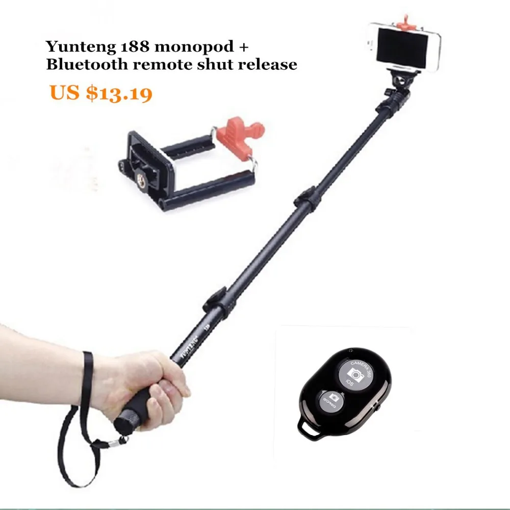 Yunteng 188 Portable Handheld Telescopic Monopod Tripod + Bluetooth