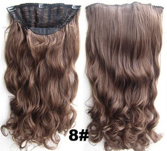 Gres свободная волна высокотемпературное волокно для женщин 24 дюйма/60 см утюжок для волос 7 зажимов синтетические волосы для наращивания - Цвет: NC/4HL