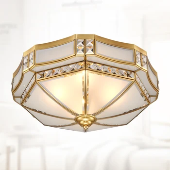 

American living room ceiling lights Chinese restaurant balcony aisle full bedroom ancient European copper lamp ZL298