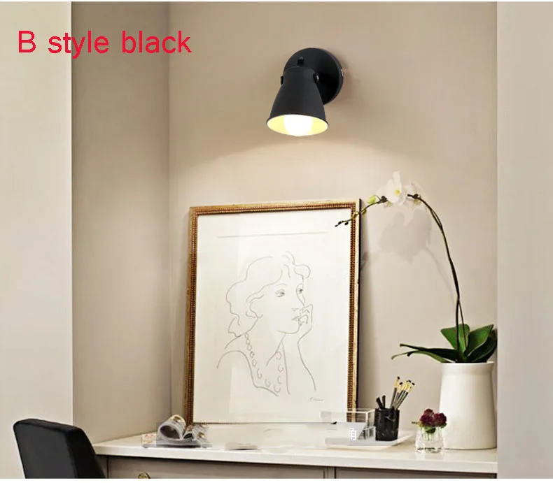 Скандинавский современный минималистичный прикроватный светильник для спальни креативный коридор Проходное крыльцо офисное исследование кафе настенный светильник регулируемый Бра