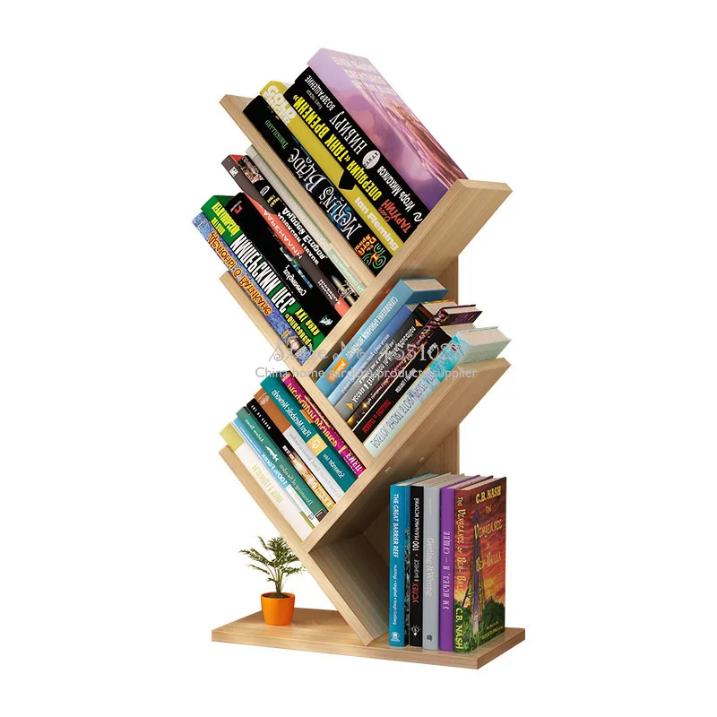 

Simple modern space space bookshelf simple table student bookcase floor multi layer creative rack tree
