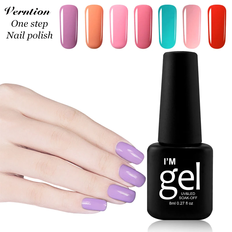 

Verntion One Step Gel Nail Polish 3 In 1 Long-lasting Uv Gel Varnish Nail Art 8ML Gel Polish Need Top Base Coat Nail Primer