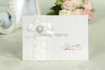 

Free Shipping 40 X High Quality White Lace Wedding Invitation Personalized & Customized Printing Wedding Invitations Cards