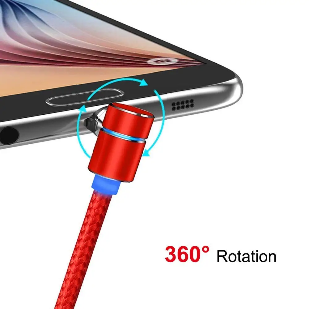 1 м Быстрый Магнитный кабель Micro usb type C зарядное устройство для iPhone XS X 8 samsung S8 магнит Android телефонный кабель Шнур 90 градусов