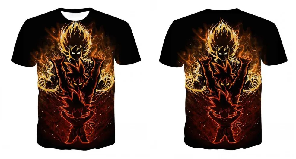 New Hot Dragon Ball Z Series Super Saiyan Son Goku Black Vegeta Battle Dragonball 3D Printed Men's T Shirt Summer Top Tees