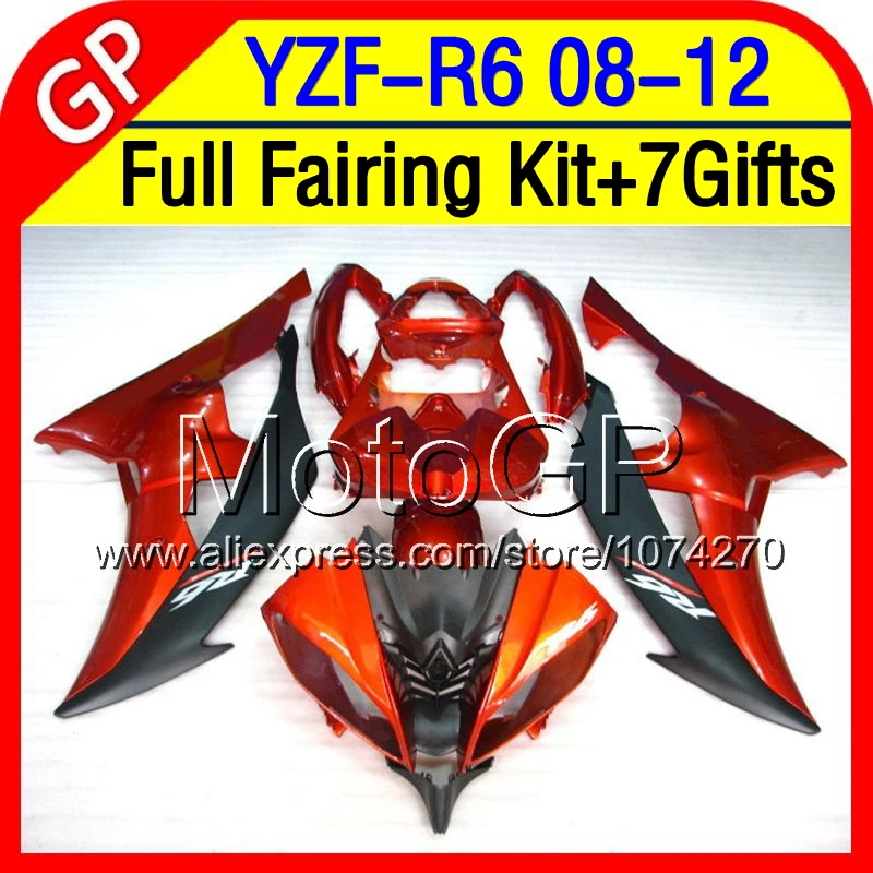7 подарки Для YAMAHA YZFR6 08 09 10 11 12 Оранжевый черный YZF600 P9766 YZF-R6 YZF R6 2008 2009 2010 2011 2012