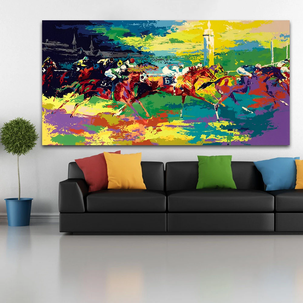 Arte Pop Kentucky Derby Pintura Al Oleo Impresa En Lienzo Arte Moderno De La Pared Decoracion Del Hogar Para La Sala De Estar Sin Marco Oil Painting Print On Canvaspainting Print Aliexpress