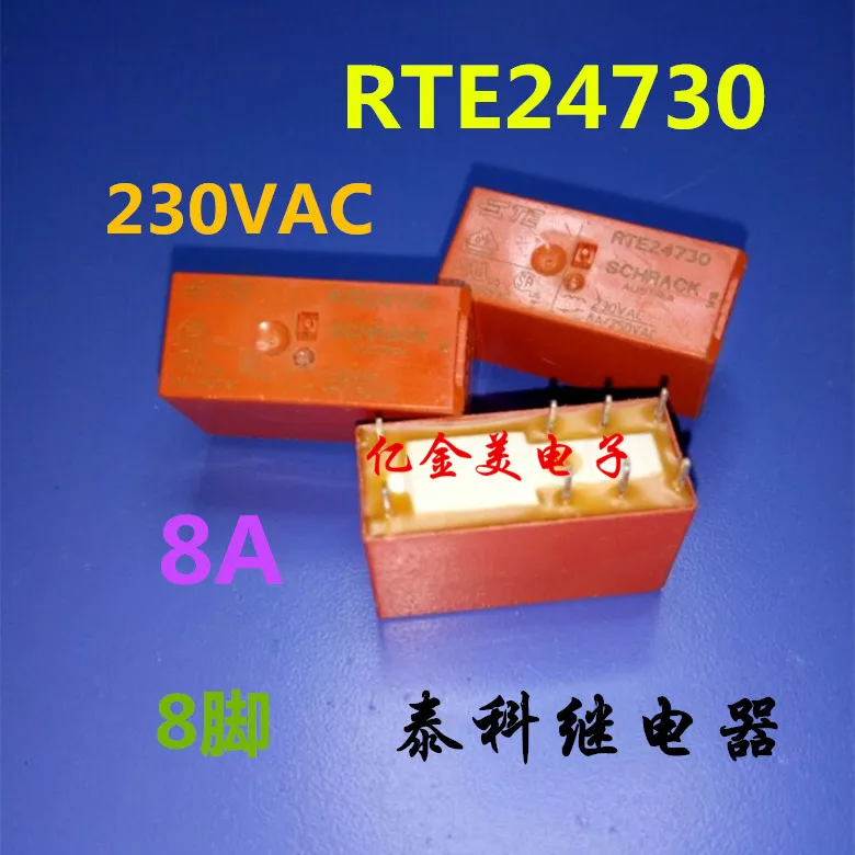 

RTE24730 relay conversion of two groups 8 feet 8A 230VDC