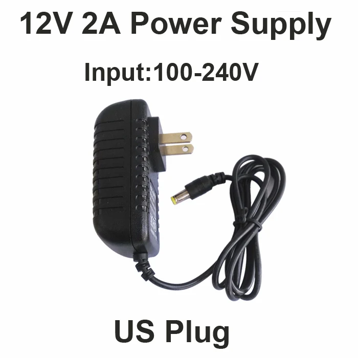 Горячие 12V2A хорошее качество Мощность адаптер питания США Plug для камеры видеонаблюдения IP камеры и dvr, AC100-240V к dc12v2a конвертер адаптер